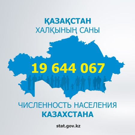В Казахстане 19644067 человек