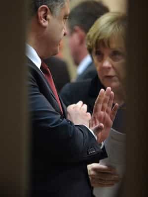 Президент Украины Петр Порошенко и федеральный канцлер Германии Ангела Меркель
