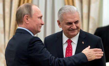 Президент России Владимир Путин и премьер-министр Турции Бинали Йилдырым