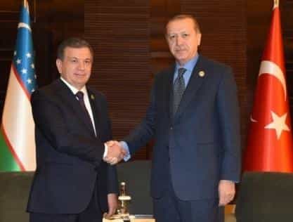 Президент Узбекистана Шавкат Мирзиёев и президент Турции Реджеп Тайип Эрдоган