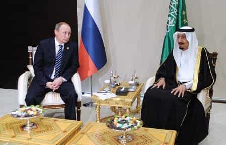 Переговоры президента РФ Владимиром Путина и короля Саудовской Аравии Сальмана бен Абдель Азиза Аль Сауда