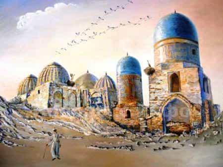 в течение 6 месяцев Ирфан Нафиев  работал в городе Джейхан: писал картины по достопримечательностям Джейхана и окрестностей