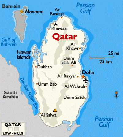 Катар расположен в Персидском заливе