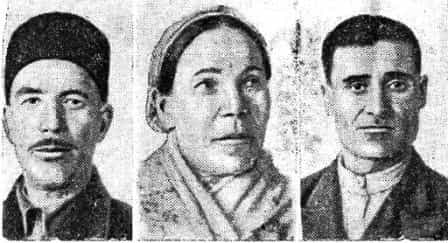 Крымскотатарские кедаи: (слева направо) Сейтмамбет Борасан, Афифе Самиева, Абибулда Хайрулла