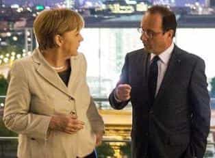 Канцлер германии Ангела Меркель и президент Франции Франсуа Олланд