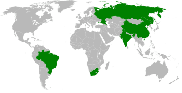 Страны BRICS: Бразилия, Россия, Индия, Китай и ЮАР